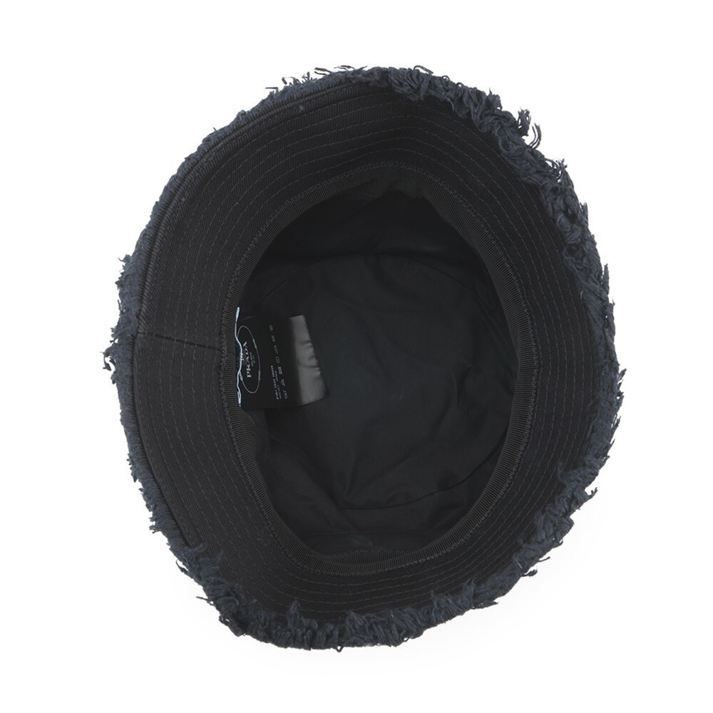 Prada Triangle Cotton Bucket Hat, Size M, Black, 1HC137, Women's, PRADA - Picture 5 of 12